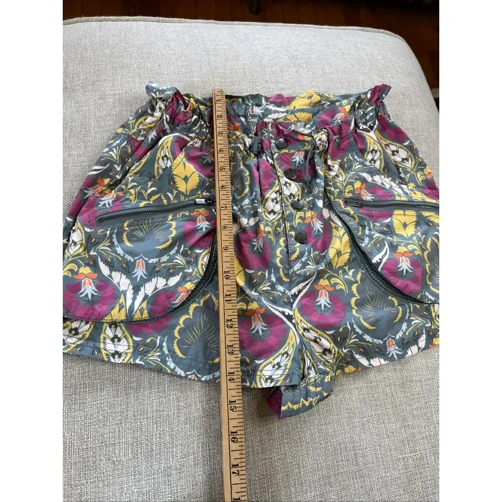 Free People Movement XS Off the Grid Cargo Utility Shorts Floral Ribbed Tank